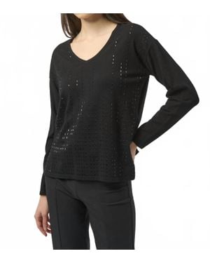 Joseph Ribkoff Pullover With Iron-On Detail Sweater - Black