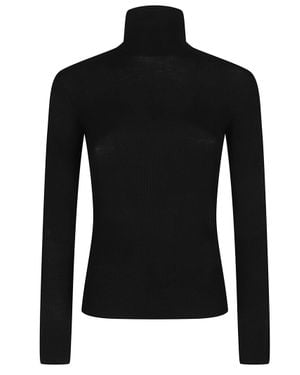 P.A.R.O.S.H. Long Turtle Neck Wool Turtleneck - Black