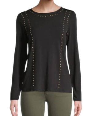 Carmen Marc Valvo Studded Top - Black