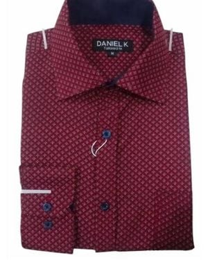 Daniel Long Sleeve Printed Dress Shirt - Purple