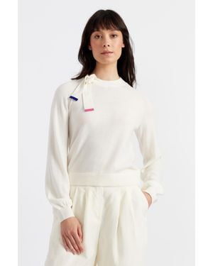 Chinti & Parker Cream Merino Sailors Knot Sweater - White