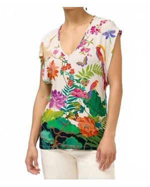 Johnny Was Janie Favorite Deep Scoop Tee - Green