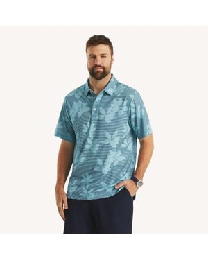 Nautica Big & Tall Printed Performance Polo - Blue