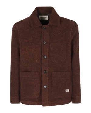 Roy Rogers Rust Work Brushed Wool-Blend Jacket - Brown