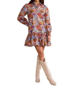 Double A Lola Printed Mini Dress - Red