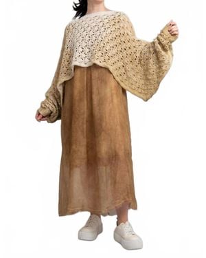 SANCTAMUERTE Maglia Mesh Cropped Sweater - Natural