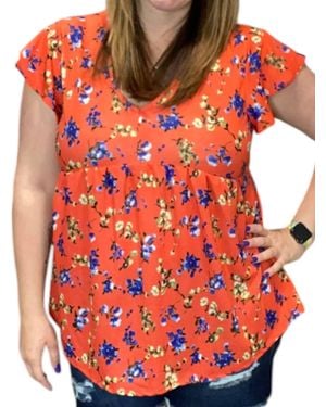 White Birch Empire Waist Tee - Orange