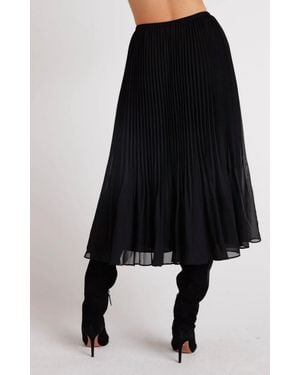 Bella Dahl Sunburst Pleat Chiffon Midi Skirt - Black