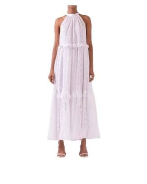CELINA MOON Azalea Halter Neck Tiered Dress - Pink
