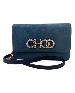 Jimmy Choo Kalina Suede Chain Wallet Bag - Blue