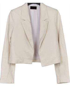 RTA Wynn Crop Leather Blazer - Natural