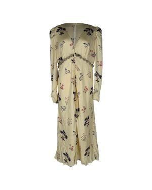 Self-Portrait Floral-Print Crystal-Embellished Midi Dress - Natural