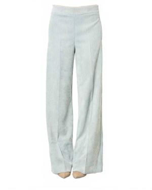 D. EXTERIOR Soft Corduroy Wide Leg Pants - Blue