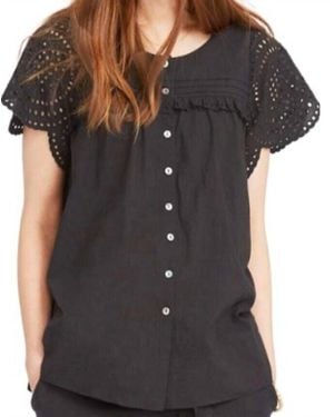 HATCH Pilar Short Sleeve Top - Black