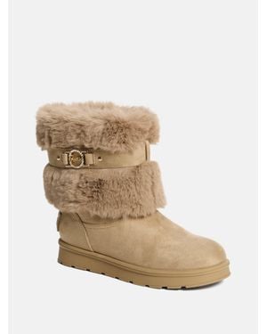 Guess Layby Shearling Boots - Natural