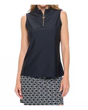 Aryeh Elaine Sleeveless Zip Top - Blue