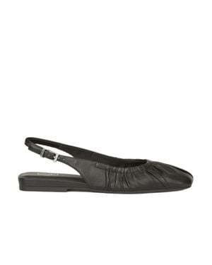 Ash Minimalist Leather Sandals With Adjustable Slingback Strap - Black