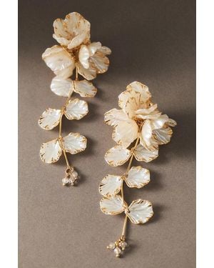 Panacea Floral Drop Earrings - Brown