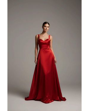 Sherri Hill Satin A-Line Gown - Red