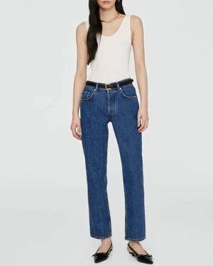 Anine Bing Ginny Natural Drape Bodysuit - Blue