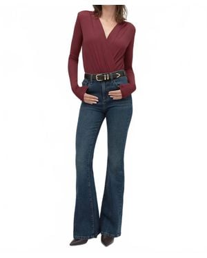 FAVORITE DAUGHTER Slinky Date Blouse Bodysuit - Blue