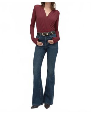 FAVORITE DAUGHTER Slinky Date Blouse Bodysuit - Blue