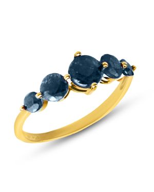 MAX + STONE 10K Journey Gemstone Dainty Statement Birthstone Ring - Blue