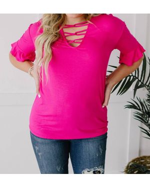 143 Story Crossing Wires Top - Pink