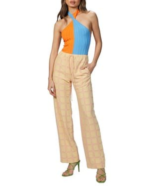 MSGM Two-Tone Halterneck Bodysuit - Blue