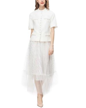 Lanelle 2Pc Blazer & Skirt Set - White