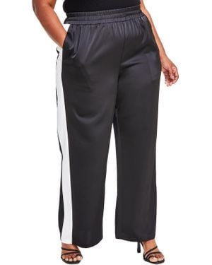 Nina Parker Plus Colorblock High Rise Wide Leg Pants - Black