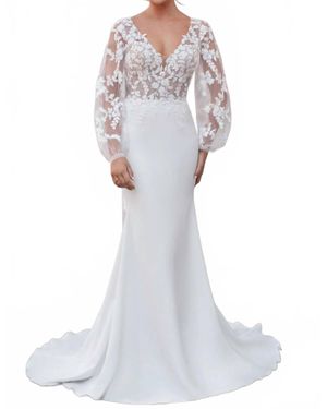 Justin Alexander Riley Stretch Crepe Wedding Dress - White