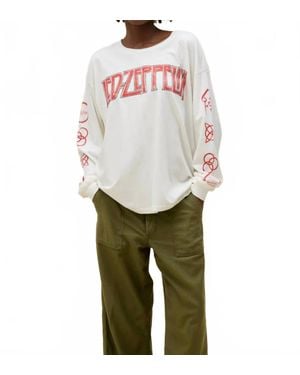 Daydreamer Led Zeppelin Four Symbols Long Sleeve Top - White