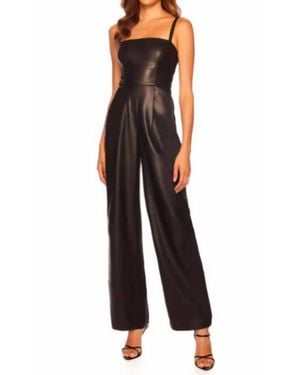 Susana Monaco Faux Leather Tank Jumpsuit - Black
