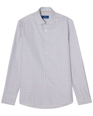 Robert Talbott Reynolds Twill Tattersall Dress Shirt - White