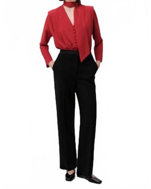 Exquise Sandy Long Sleeve Blouse - Red