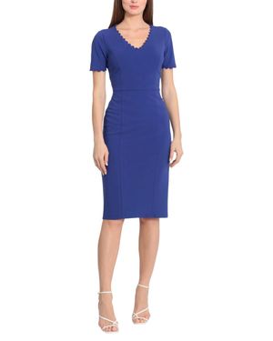 Maggy London Ric Rac Trim Short-Sleeve Dress - Blue