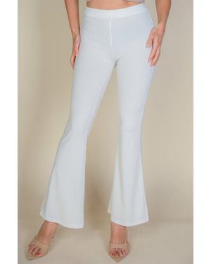 TRUEDAMES High Waisted Flare Pants - White
