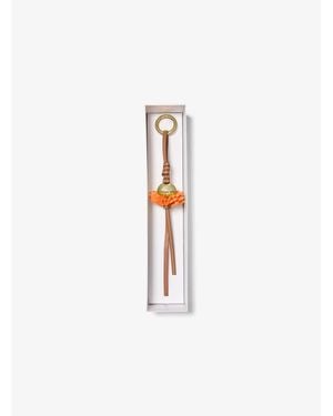 Michael Kors Mk Leather Flower Bag Charm - White