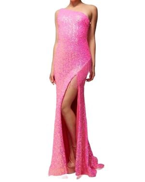 Vienna Prom One Shoulder Prom Dress - Pink