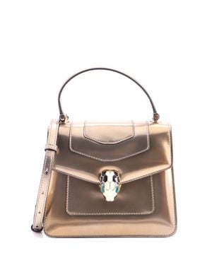 BVLGARI Serpenti Top Handle Bag Patent - Metallic