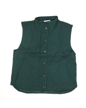 Staccato Quilted Snap Button Vest - Green