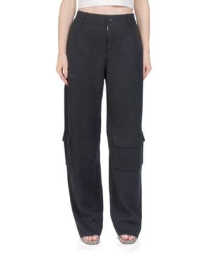 AYA MUSE Knit Cargo Pants - Black