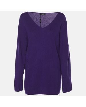 Basler Cashmere V Neck Sweater - Purple