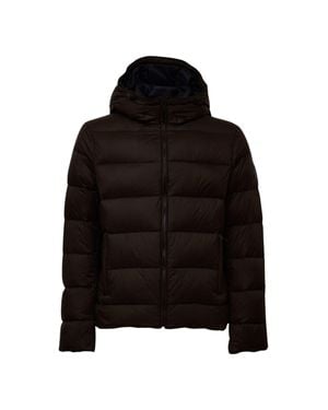 Fay Quilted Hooded Padded Down Jacket - Black