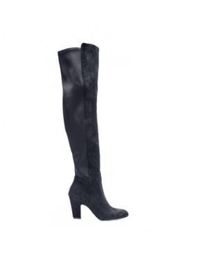 Chinese Laundry Canyons Low Heel Thigh High Stretch Boots - Blue