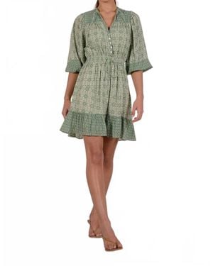 Elan Millie Boho Mini Dress - Green