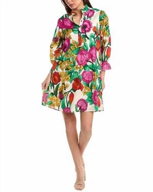 Flora Bea Adelina 3/4 Sleeve Dress - Red