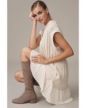 Silent D Block-Heel Knee-High Boots - Brown