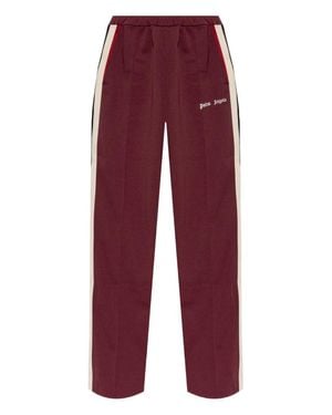 Palm Angels High-Waisted Bordeaux Pants - Red